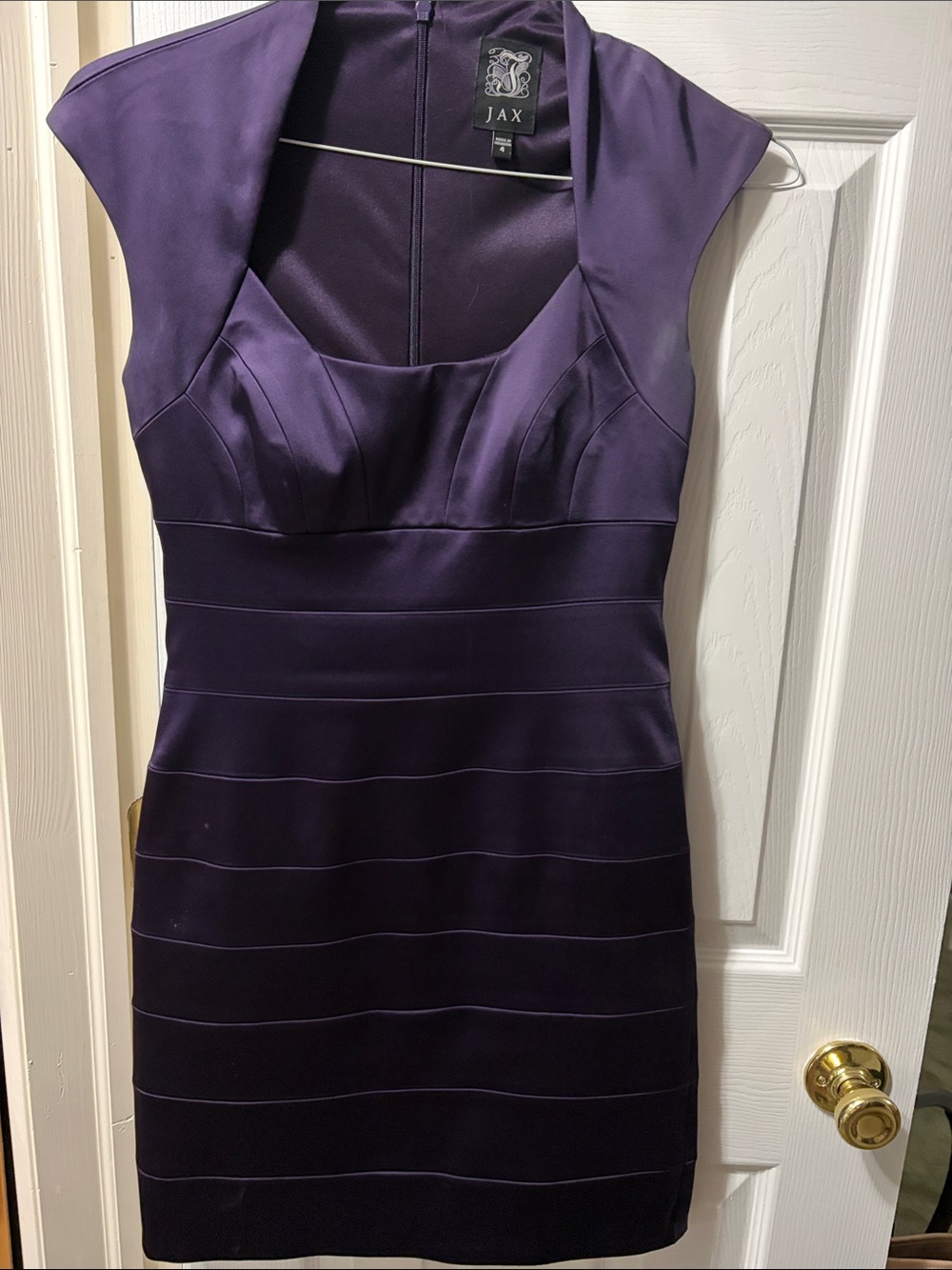 Jax Deep Purple Cap-Sleeve Sheath Dress